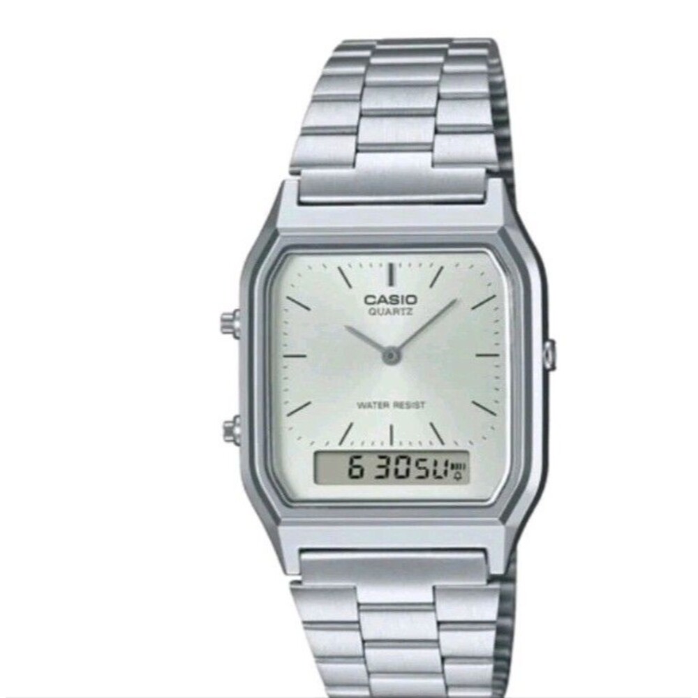 CASIO AQ-230A-7AVT Retro Dual Time Vintage Series Digital Watch-NEW
